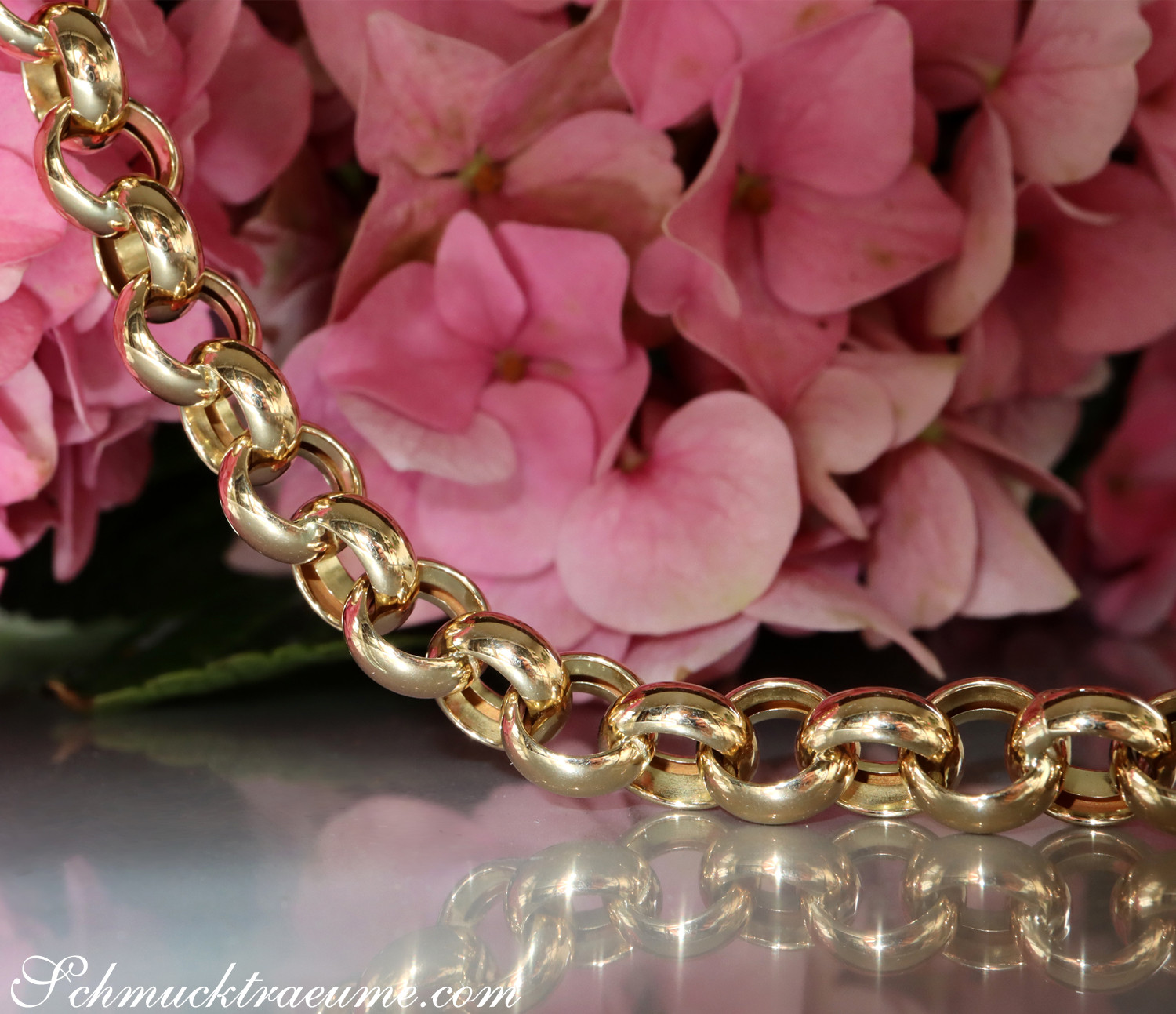 Gold Pur: Stattliche Erbs Kette Collier in Gelbgold 585